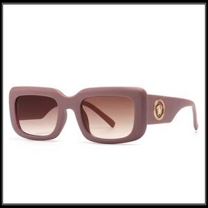 NEW BLUSH LAVENDAR SQUARE STATEMENT OVERSIZED SUNGLASSES